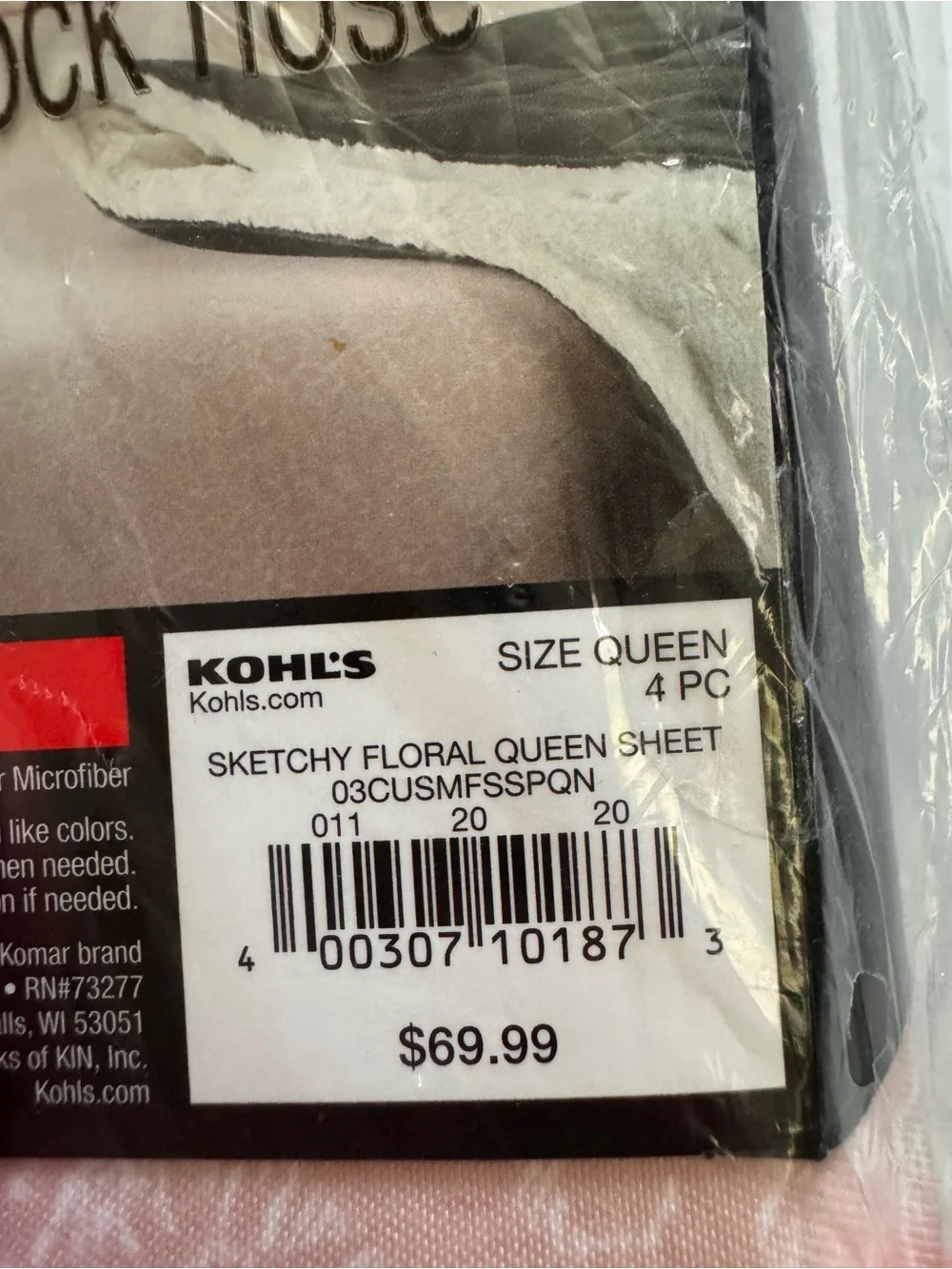 Soft Pink Sketchy Floral Cotton Sheet Set - White & Pink